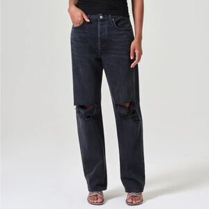 Agolde Black Straight Leg Jeans
